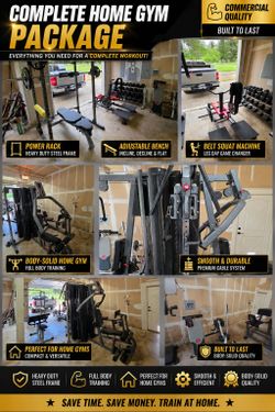 Premium Home Gym Package • Body-Solid • Power Rack • Bench • Belt Squat • Delivery Available