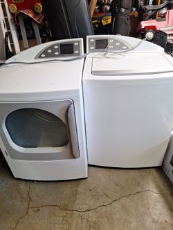 GE   large capacity washer and electric dryer