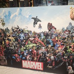 Huge 3' x 4'Foot  Marvel Superheroes Framed Canvas Wall Art