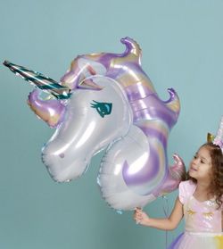 Jumbo/Large Purple Metallic Mylar Unicorn Balloon