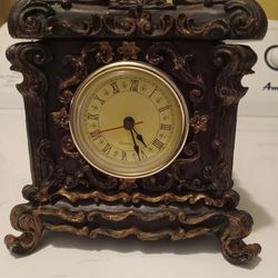 Vintage Victorian Ornate Jewelry trinket Box With Clock