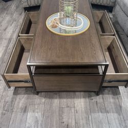 Rectangular Table With 4 Drawers