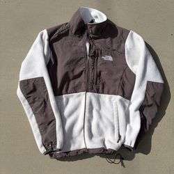North Face Brown And White Denali Fleece Jacket 