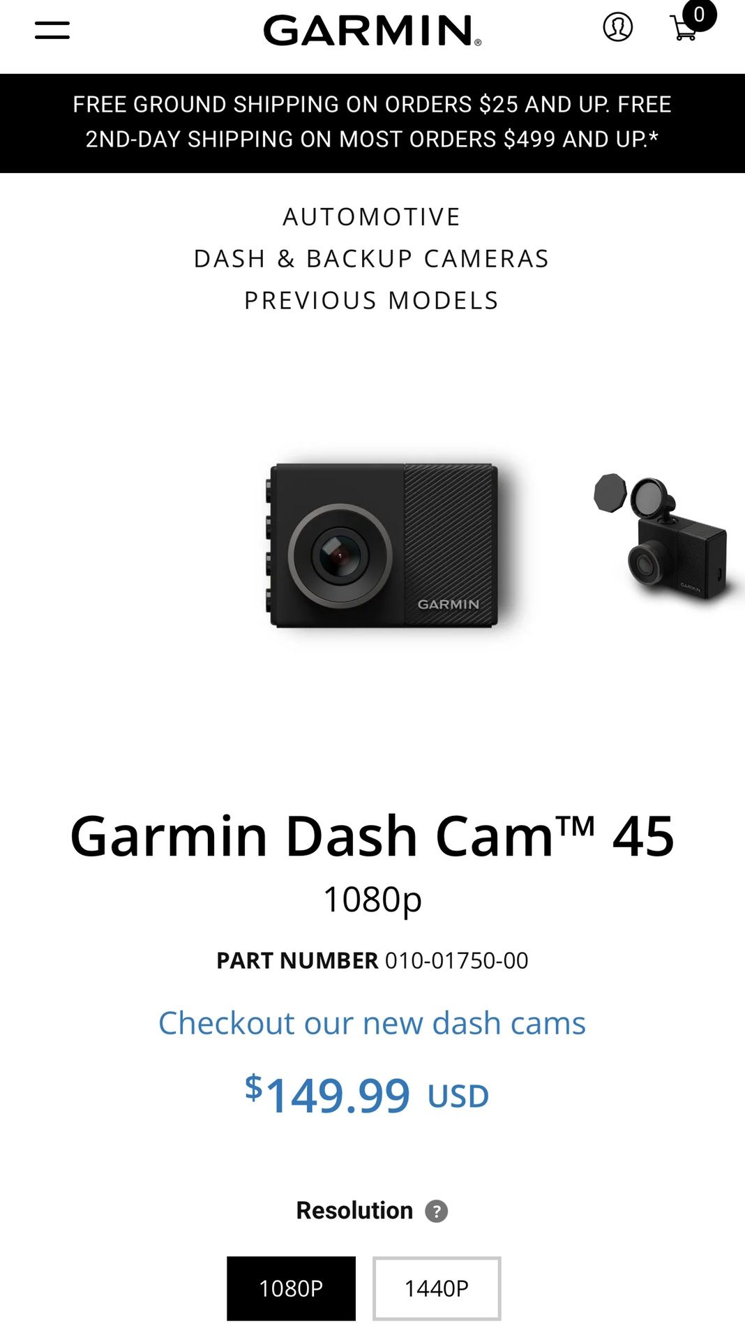 Garmin Dash Cam 45