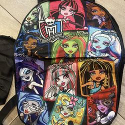 Monster High Cartoon Backpack Cute Large Capacity Casual School Unisex Laptop Bags Travel Sports Daypack Bookbags