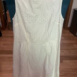 Ann Taylor Loft White Eyelet Dress Size 4