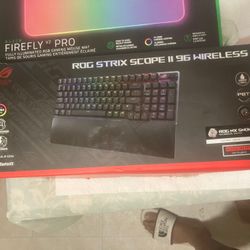 rog strix scope 2 96 Bluetooth keyboard And Firefly Mouse Pad