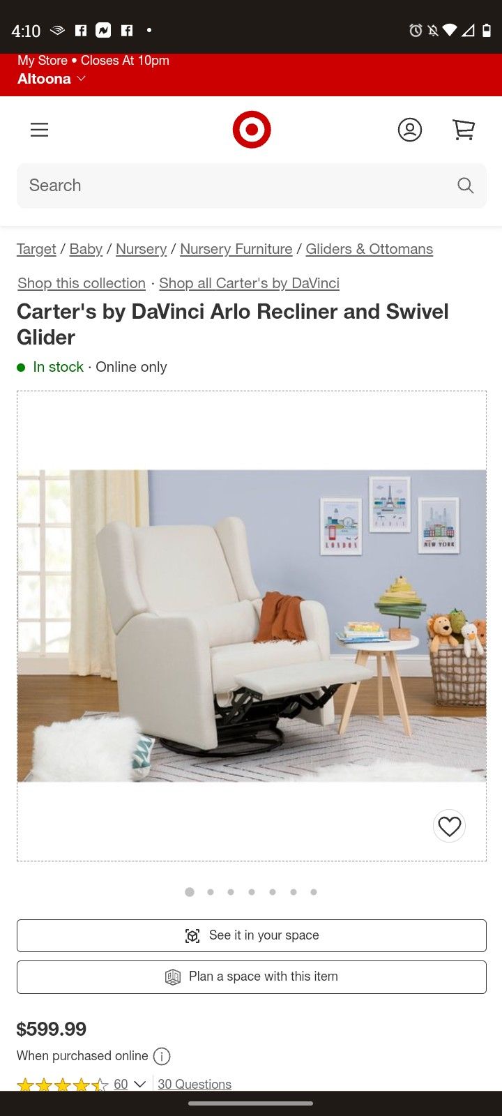 Carter's By Da'vinci Recliner And Swivel Glider