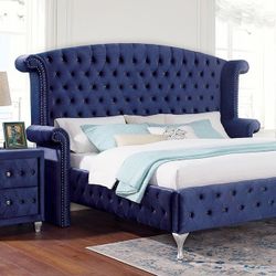 Brand New Plush Velvet Queen Size Bed Frame (Also Available In King Size)
