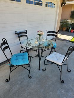 Wrought Iron Patio Table Set.