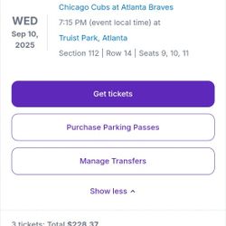 Braves Tickets For Wed Night