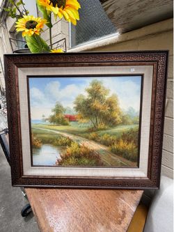 Oil on canvas farmhouse style 31 by 28