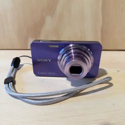 Sony Cyber-shot DSC-W570 Dig Camera Tested Good Purple w/Bat-Card-Char Read Info