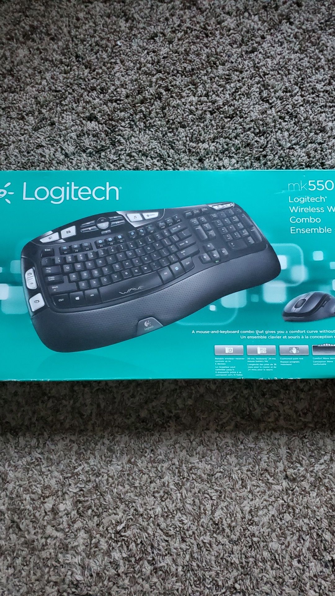 NEW Logitech MK550 Wireless Wave Keyboard Mouse Combo