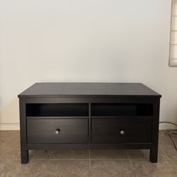 IKEA Black Wood TV Bench with drawers
