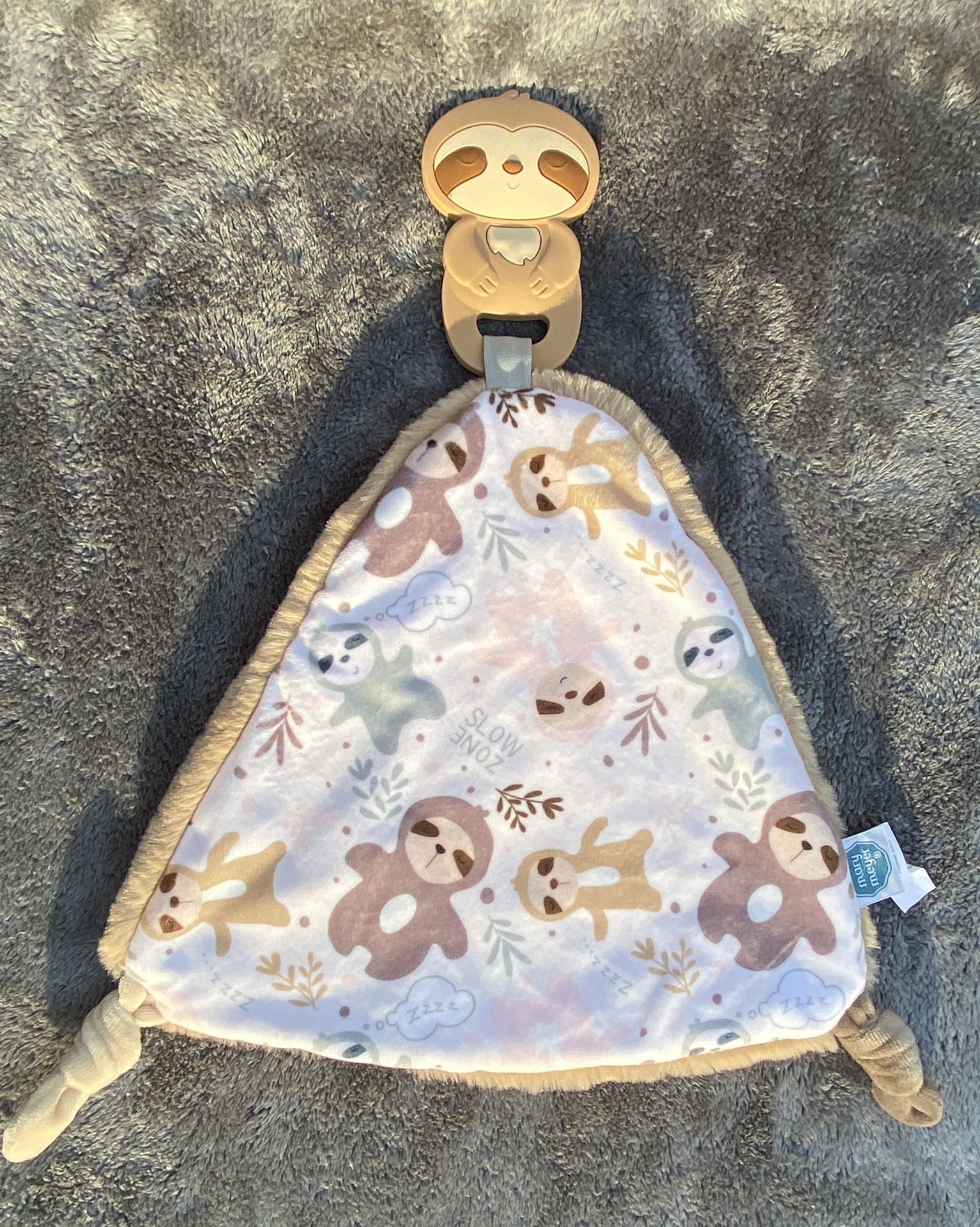 Mary Meyer Chewy Crew Soothing Baby Teether Lovey, 10-Inches, Sloth