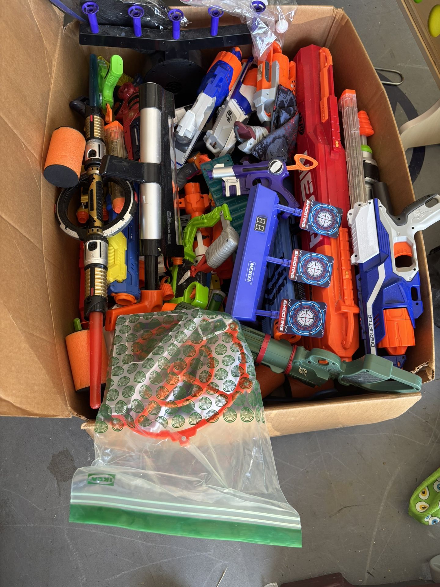 XL Box Of Nerf Guns And Accessories