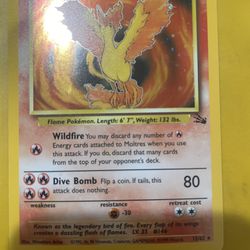 Moltres Unlimited Fossil Holo 
