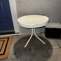 Round White outside Side Table