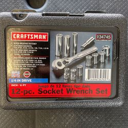 Craftsman USA made 12 piece socket wrench set