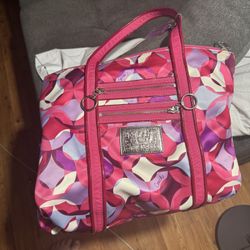 Vintage Coach Kaleidoscope Pink And Purple Tote Bag