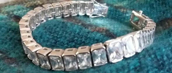 925 ss & 20+ ct wt cz tennis Bracelet