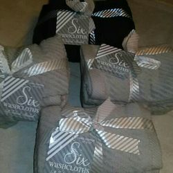 6 pk. Washcloths! Brand new! Gray or blue 
