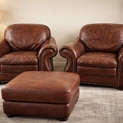 2Pc Arm Chairs and ottoman