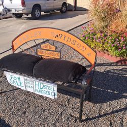 Beautiful Steel Harley Davidson Park Bench 