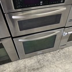 Kitchen Aid 30” Microwave Oven Combo In Stainless Steel Used