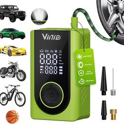 Tire Inflator Portablef Air Compressor Cordless, LED Digital Display & Auto Shut-Off, 5 Modes150 PSI