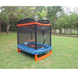 Jump Power 72 inch x 50 inch Rectangle Indoor/Outdoor Trampoline with swing