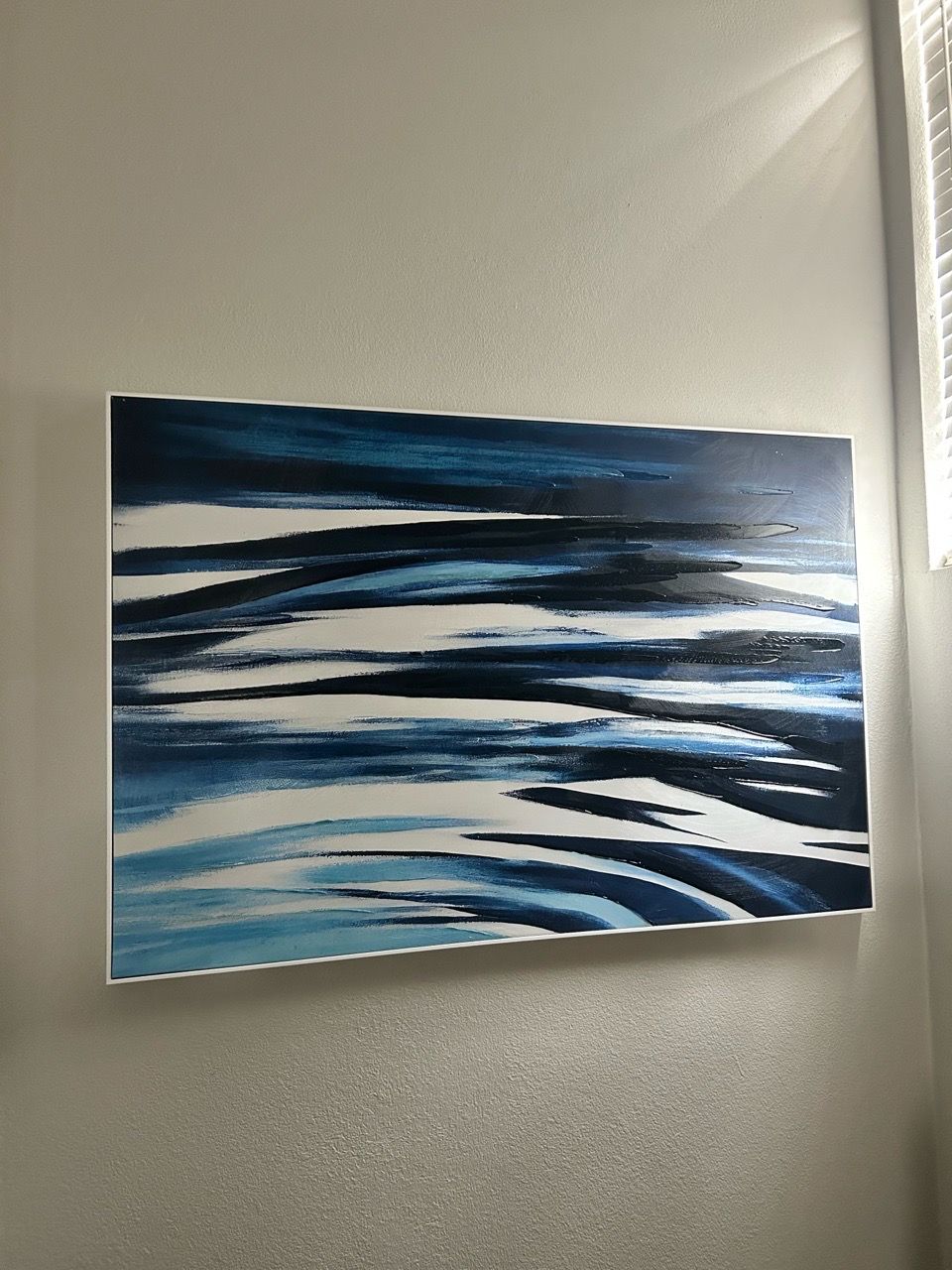 Large Framed Abstract Blue and White Canvas Wall Art for Sale in Mesa ...