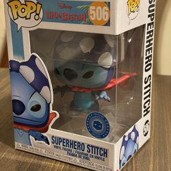 NIB Funko Pop Disney Superhero Stitch #506 Pop In A Box Exclusive Vinyl Doll 