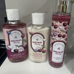 Bath and Body Works 3pc Set  Sweetheart Cherry  