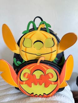 Disney Loungefly Stitch And Angel Halloween Glow In The Dark Backpack