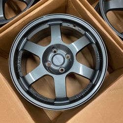 New Set 16 Inch Rays TE37 Style Wheels Rims 16x7 +40 (4x100) CB: 73.1