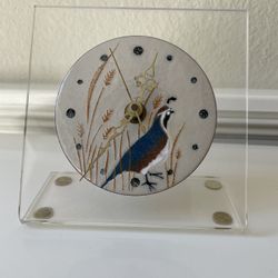 Clock – Quail Design, Battery Operated, 5.5 In Square