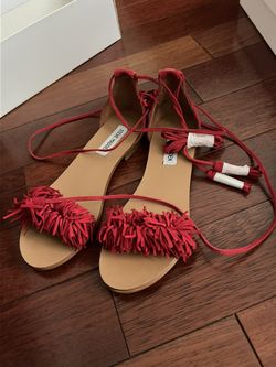 Steve Madden Sweety Red Suede Sandal