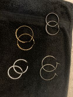 Rhinestone hoop earrings