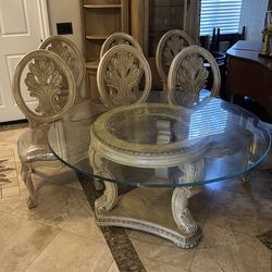 SCHNADIG Set Glass Table with 6 chairs
