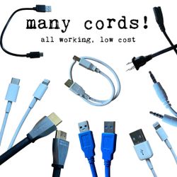 Assorted Cords & Cables – All Tested and Working