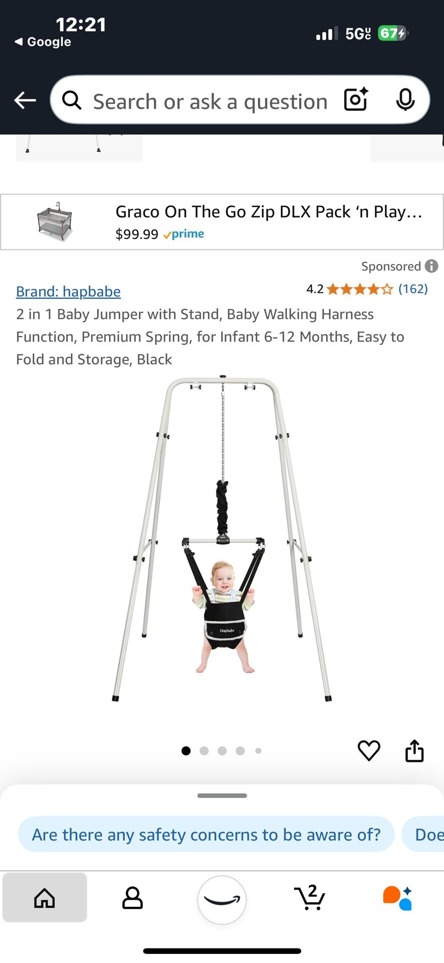 Hapbabe 2-in One Baby Jumper And Walking Harness