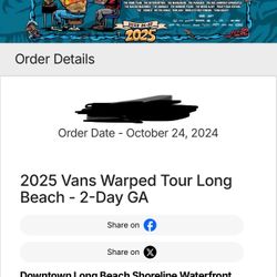Warped Tour Ticket