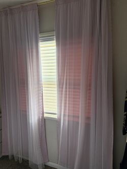 Double Layer Pink Curtains!