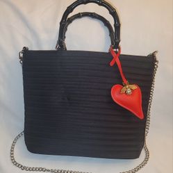 GUCCI Bandboo Black Nylon Handbag 