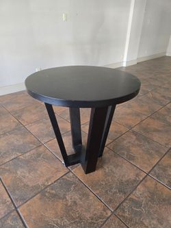 Round Wood display table or end table