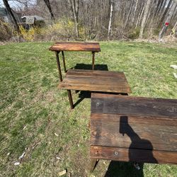 wooden tables / desks 