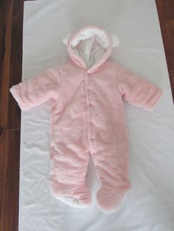 New Baby Girls 0/3 Months Pink Snowsuit