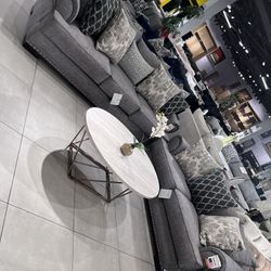 Gorgeous Sofa Set 🩶 Grey Fabric 